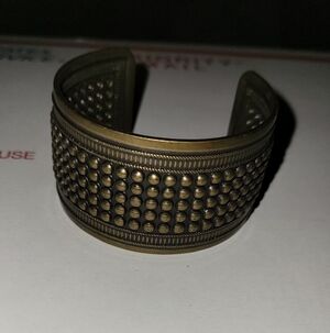 Dot Embossed Copper Cuff Bracelet